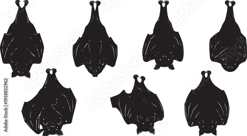 Hanging Bat Elements for Cave and Tree Scenes