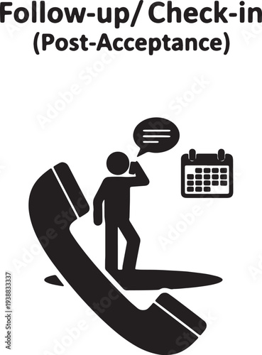 Black Solid Interview Feedback Silhouettes Set of Six on White Background