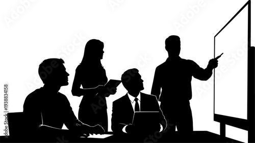 Corporate seminar with visual data presentation