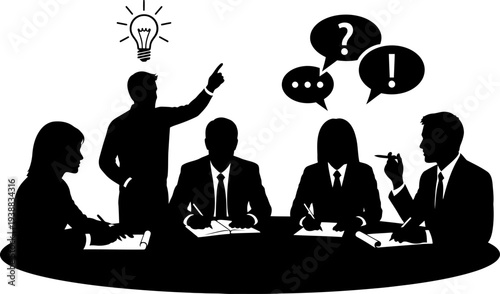 Creative brainstorming session with ideas and questions