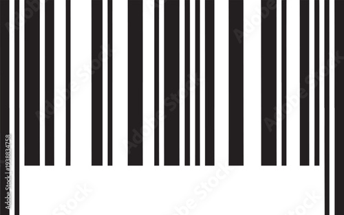 A clean, standard linear barcode vector graphic, ideal for retail, inventory, packaging design, and commercial layouts.