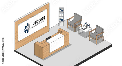 3D Illustration of Modern Trade Show Booth.