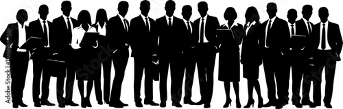 Large group of diverse business professionals standing