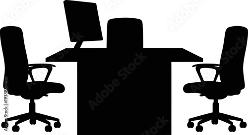 Modern office workstation with ergonomic chairs