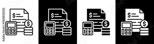 expense report white icon set design