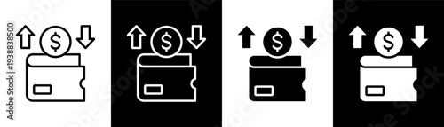 money flow white icon set design