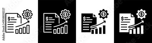 financial management white icon set design