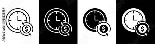 savings white icon set design