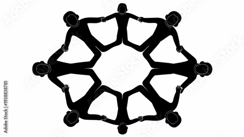 Diverse team united in circle formation