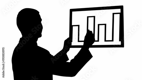 Businessman analyzing data on a graph in a professional setting