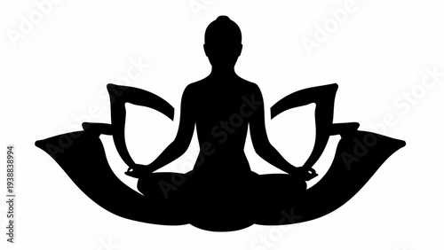 Serene woman meditating in lotus position for inner peace