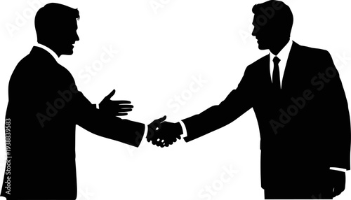 Professional businessmen handshake silhouette representing successful partnership agreement