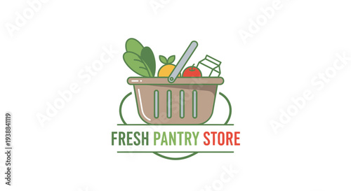 Fresh Pantry Store Logo with Basket.