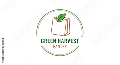 Green Harvest Pantry Logo Design Element.