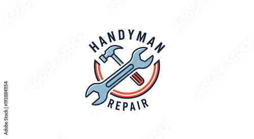 Handyman Repair Logo with Wrenches.