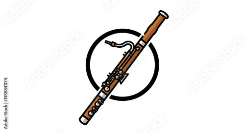 Illustration of a Clarinet Musical Instrument.