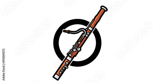 Illustration of a Flute Musical Instrument.