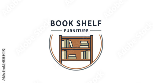 Illustration of a wooden bookshelf with books.