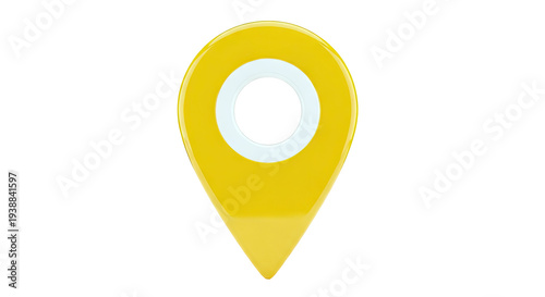 Free Download Yellow map pin locator on white background - GFXLoad