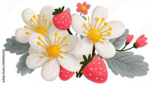 bouquet of white flowers on white background 