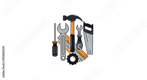 Collection of Various Hand Tools Arranged.