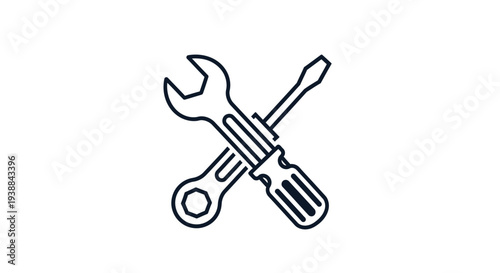 Crossed Wrench and Screwdriver Icon 1.