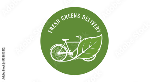 Green Circle Logo with Bicycle Illustration.