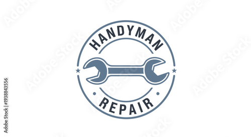 Handyman Repair Logo with Wrench Symbol.