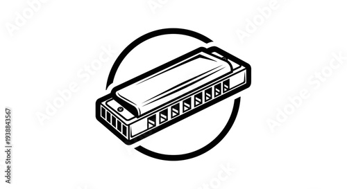 Harmonica Musical Instrument Illustration.