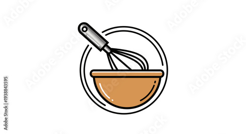 Illustration of Whisk and Mixing Bowl.