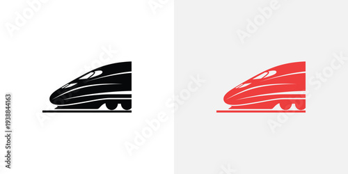 Black and red bullet train high-speed train transportation