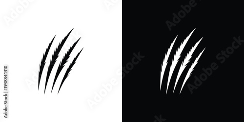Black and white claw marks on white and black backgrounds