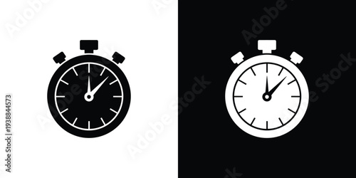 Black and white stopwatch on split background clock 3