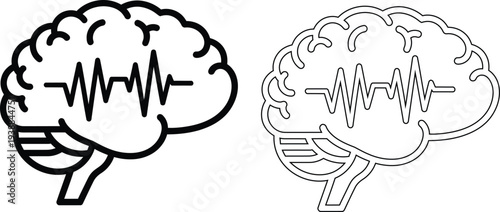 Brain wave patterns and medical illustrations