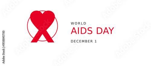 World AIDS Day Awareness Ribbon Design Isolated on White Background