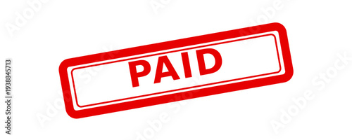 Paid Stamp Label Isolated on White Background