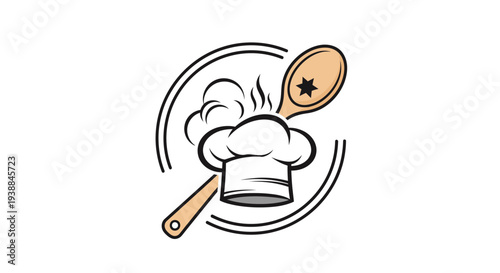 Chef Hat and Cooking Utensils Illustration.