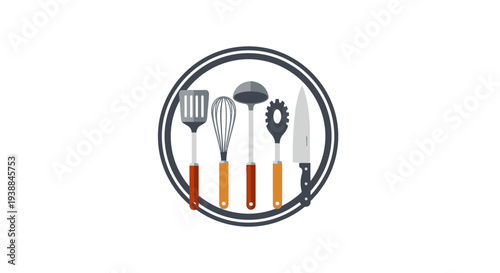 Colorful Utensils Arranged in a Circle.