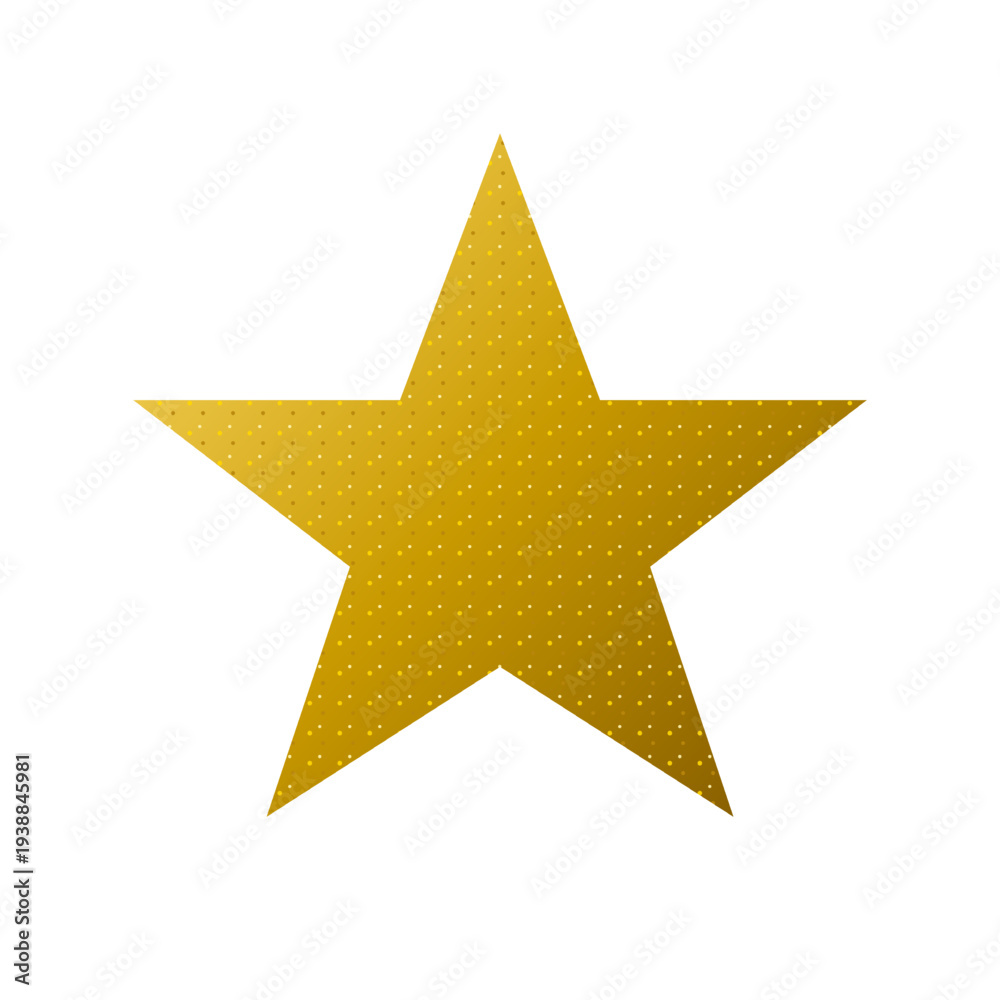 Obraz premium Golden Star Shape Icon Isolated Minimal Symbol