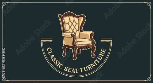 Luxury Armchair Classic Furniture Design Element.