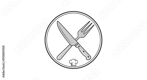 Knife and Fork Crossed on Plate 1.