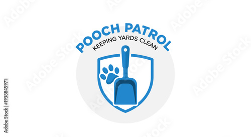 Pooch Patrol Logo with Shovel Icon.