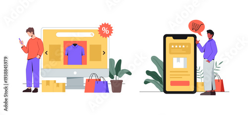 Modern E-commerce Shopping Illustration