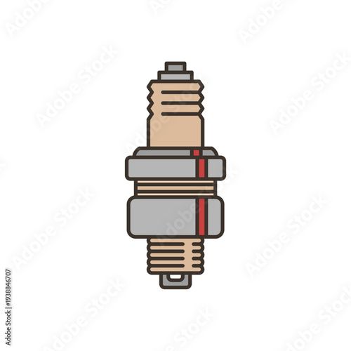 Spark Plug Icon Isolated on White Background Vector Illustration