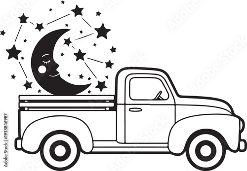 Cute baby toy truck design featuring a simple and playful vehicle illustration perfect for nursery decor, baby shower crafts, kids’ room wall art, and DIY projects.