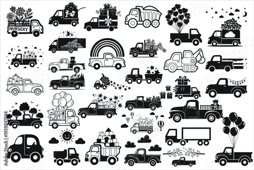Cute baby toy truck design featuring a simple and playful vehicle illustration perfect for nursery decor, baby shower crafts, kids’ room wall art, and DIY projects.