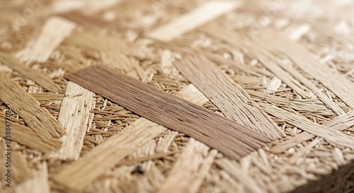 Close up of oriented strand board detailed wood texture background