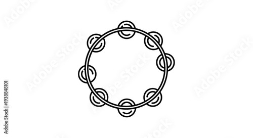 Black Tambourine with Metal Rings.