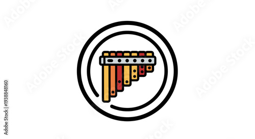 Colorful Xylophone Inside Circle Logo Design.