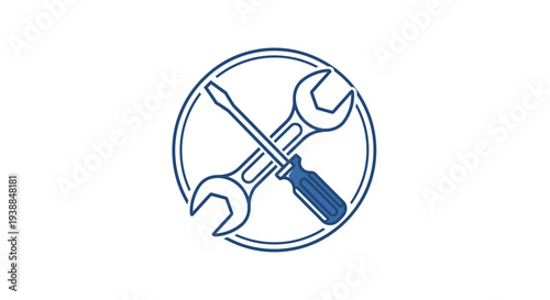 Crossed Wrench and Screwdriver Icon.
